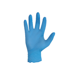 Boîte de 100 gants d'examen en nitrile bleu non poudrés, sans latex, disponibles en plusieurs tailles pour cabinet de podologie