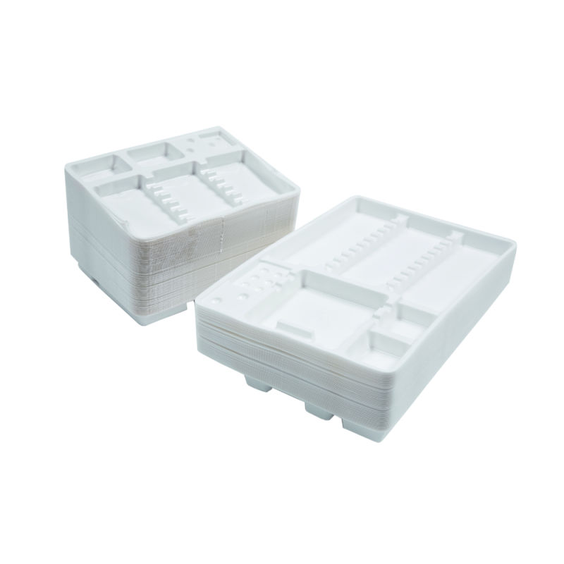 Plateau médical jetable blanc en polystyrène pour instrumentation de pédicurie
