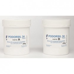 Kit PODORSIL B34 avec catalyseur pour la fabrication d'orthoplasties de protection en podologie