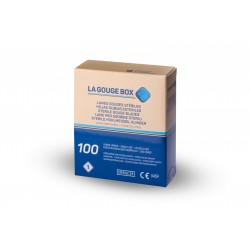 Boîte de 100 lames de gouges stériles sous emballage individuel, utilisées par les podologues