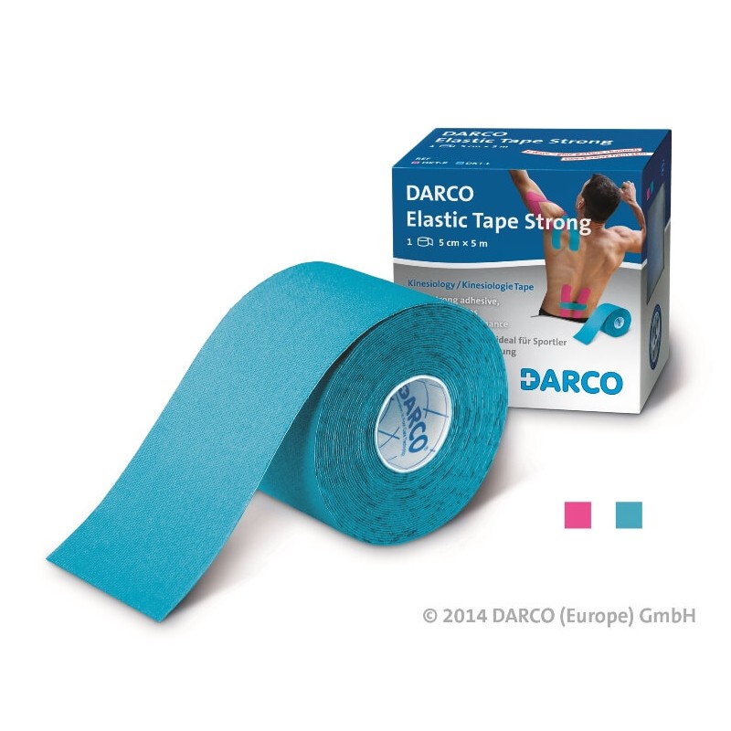 Bande de taping élastique MECRON DARCO turquoise pour contention et stimulation circulatoire en kinésiologie