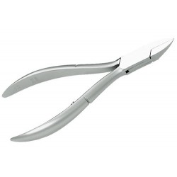 Pince à ongles plate 612AI en acier inox satiné avec bec de 15 mm et fermoir agrafe plat