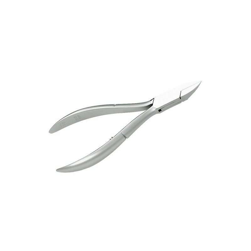 Pince à ongles plate 612AI en acier inox satiné avec bec de 15 mm et fermoir agrafe plat