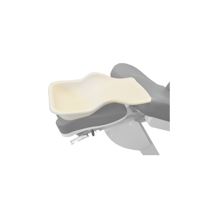 Augette de soin blanche avec revêtement en silicone amovible pour la protection des jambières de fauteuil de podologie
