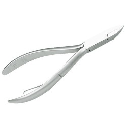 Pince à ongles plate professionnelle de 13 cm en acier inox satiné avec bec de 17 mm pour pédicurie
