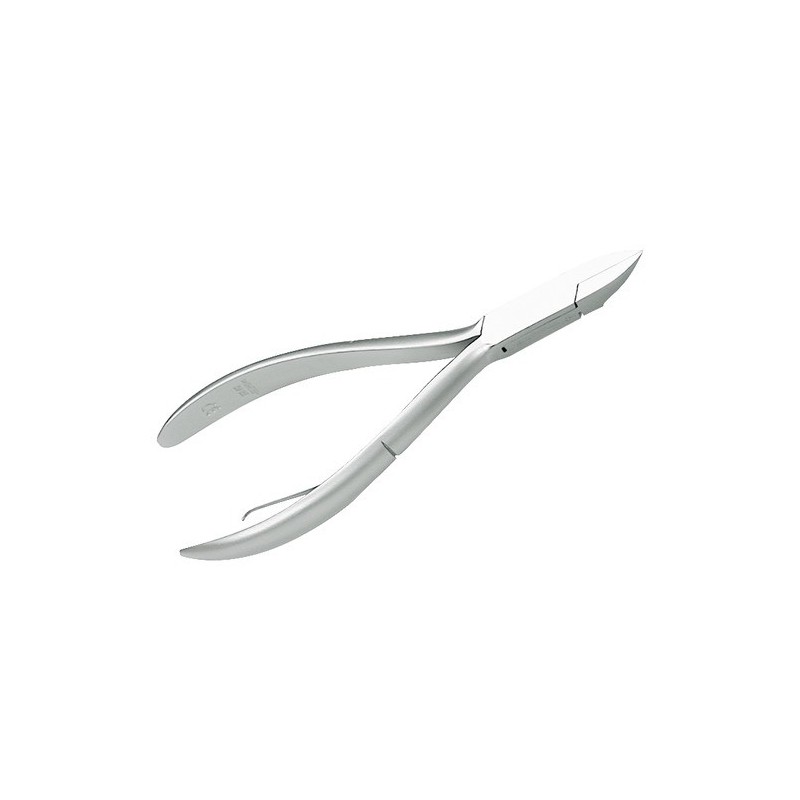 Pince à ongles plate professionnelle de 13 cm en acier inox satiné avec bec de 17 mm pour pédicurie
