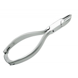 Pince à ongles professionnelle à bec effilé de 13,5 cm en acier inox satiné avec fermoir agrafe plat
