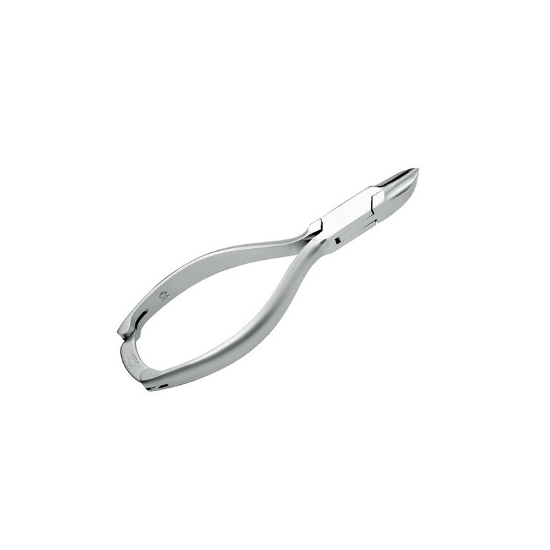 Pince à ongles professionnelle à bec effilé de 13,5 cm en acier inox satiné avec fermoir agrafe plat
