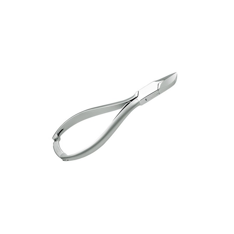 Pince à ongles de 14 cm en acier inoxydable satiné avec bec effilé de 17 mm et fermoir agrafe plat pour pédicurie