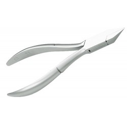 Pince à ongles compacte de 11,5 cm en acier inoxydable satiné avec mors plats et fins, référence 613AI