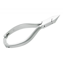 Pince à ongles plate de 13,5 cm en acier inoxydable satiné avec bec de 17 mm et fermoir agrafe plat, modèle 614AI