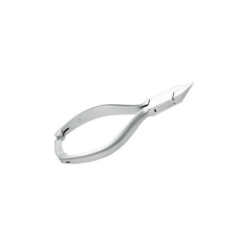 Pince à ongles plate de 13,5 cm en acier inoxydable satiné avec bec de 17 mm et fermoir agrafe plat, modèle 614AI