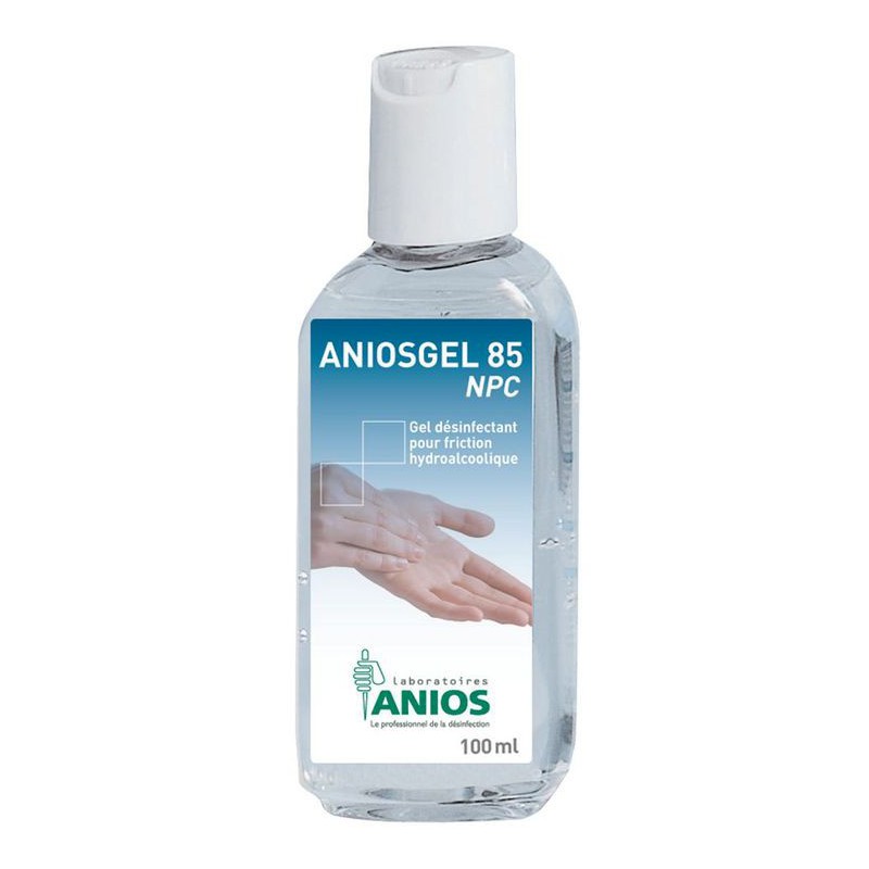 Flacon de 100 ml d'Aniosgel 85 NPC, gel hydroalcoolique thixotropique pour l'antisepsie des mains