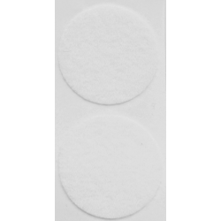 Pastilles velours autocollantes extra plates blanches, diamètre 25mm, utilisées pour fixer des éléments d'orthèse