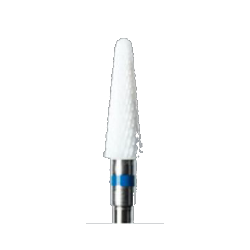 Fraise rotative en céramique blanche haute performance, denture croisée gros grain pour le soin des onychogryphoses