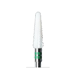 Fraise rotative en céramique blanche haute performance avec denture droite pour l'amincissement des ongles hypertrophiés