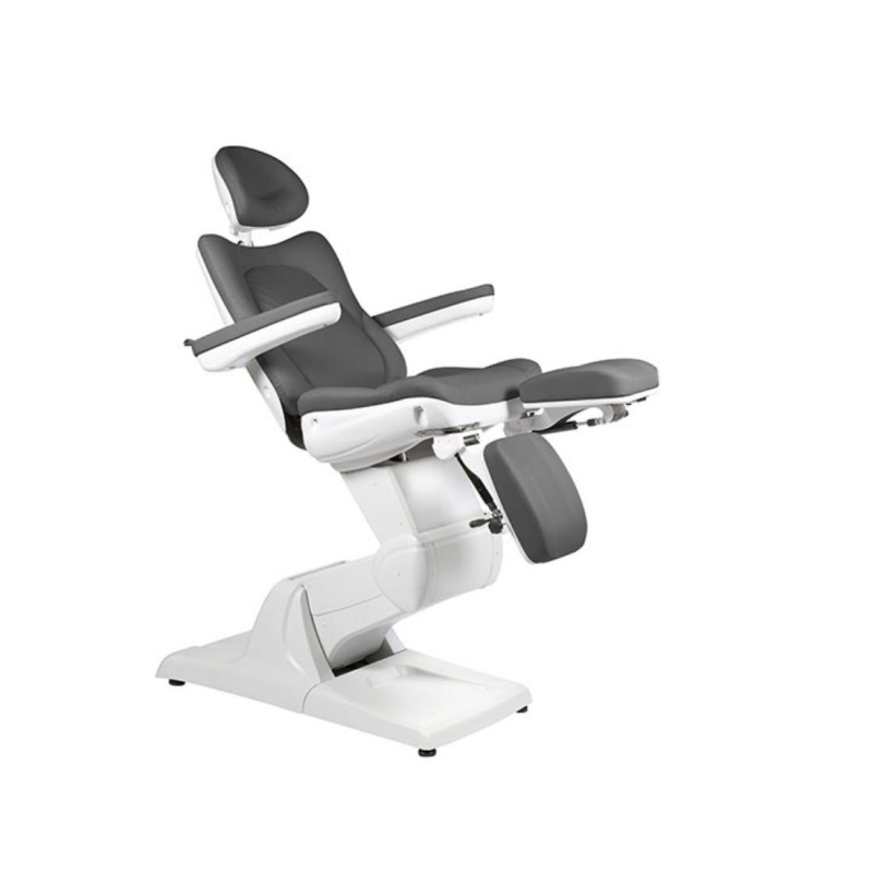 Fauteuil d'examen OSLO 3 moteurs électrique pour podologie, couleur gris foncé avec commande au pied (MAFO2088)