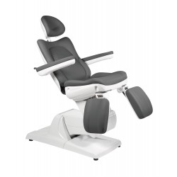 Fauteuil d'examen OSLO 3 moteurs électrique pour podologie, couleur gris foncé avec commande au pied (MAFO2088)