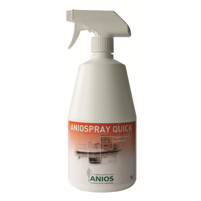 Bidon de 1 litre d'Aniospray Quick avec pistolet pulvérisateur pour la désinfection de surface du matériel médical