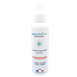 Flacon spray Aquasine 100ml désinfectant écologique sans alcool pour les mains et le petit matériel de podologie