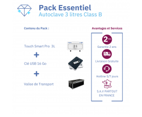 Autoclave Touch Smart Pro 3L classe B avec écran tactile pour podologie et dentaire