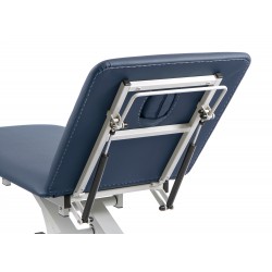 Table d'examen électrique EL02 grise ou bleue, réglable en hauteur de 46 à 94 cm, avec système de roues rétractables