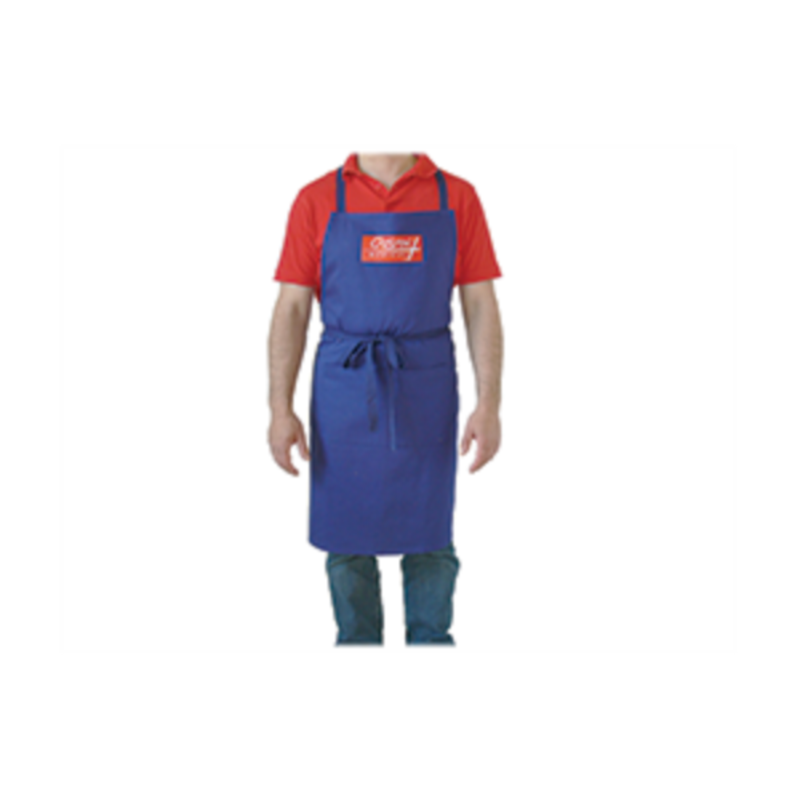 Tablier d'atelier en coton bleu de marque Crispin Medical pour la protection en laboratoire