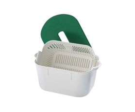 Bac de trempage et de décontamination pour instruments de pédicurie-podologie, contenance 2L, avec fente sur le couvercle