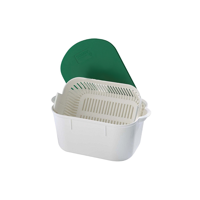 Bac de trempage hermétique pour désinfection d'instruments de podologie, 2 litres, sans fente, coloris blanc médical