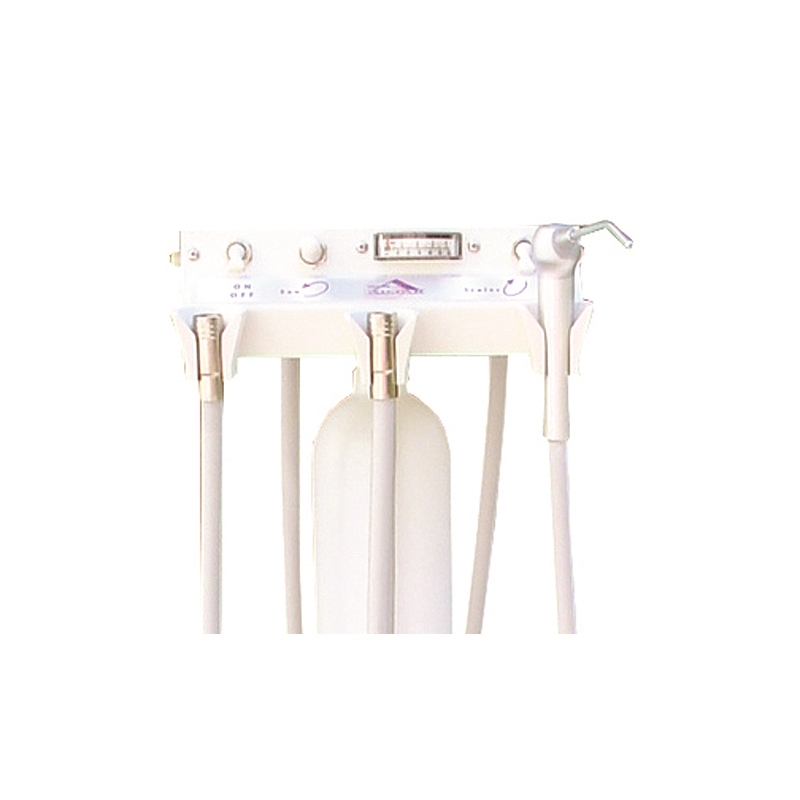 Mini unit de podologie compact avec fixation sous table, seringue air/eau et cordons pour instruments rotatifs