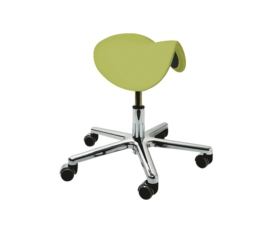 Selle opérateur ergonomique sur 5 roulettes, pied chromé, couleur personnalisable pour cabinet médical