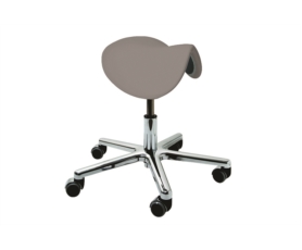 Selle opérateur ergonomique sur 5 roulettes, pied chromé, couleur personnalisable pour cabinet médical