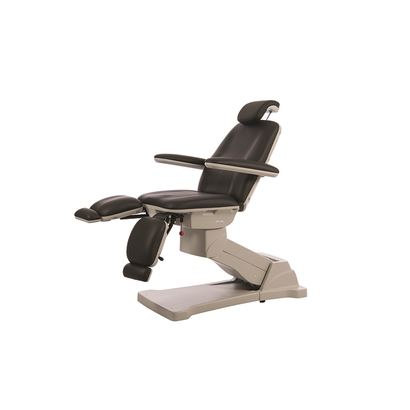 Fauteuil de podologie électrique London coloris gris anthracite avec 3 moteurs et commande au pied pour cabinet médical
