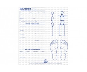 Feuilles double face pour podographe, permettant la prise d'empreinte de 2 pieds (Recto/Verso)