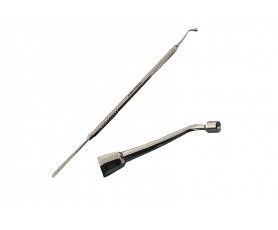 Instrument d'orthonyxie type B avec double embout spatule et pointe de maintien en acier inoxydable