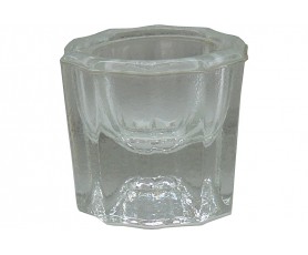 Petit récipient en verre transparent type godet Dappen de 3ml pour le mélange de produits podologiques et dentaires