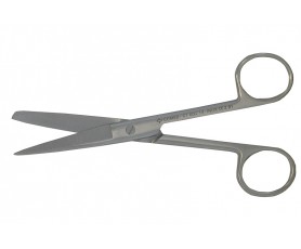 Ciseaux Dauphin droits de 14 cm en inox avec une pointe aiguë et une pointe ronde pour soins podologiques