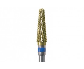 Fraise carbure de tungstène grain moyen avec revêtement doré ZrN (Nitrure de Zirconium) pour podologie, diamètre large 4,0mm