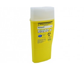 Collecteur jaune de sécurité pour lames de bistouri et aiguilles usagées (DASRI), formats 0,45 litre et 0,6 litre