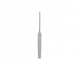 Gouge monobloc à bout mousse non tranchant pour l'exploration et le soin des sillons en pédicurie, disponible en trois tailles