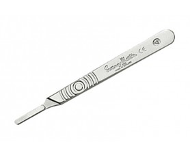 Manche de bistouri en acier inoxydable Swann-Morton numéro 4 pour lames de grandes tailles (20, 21, 22, 23, 24)