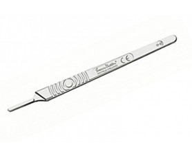 Manche de bistouri fin et long Swann-Morton numéro 9 en acier inoxydable pour lames de petites tailles
