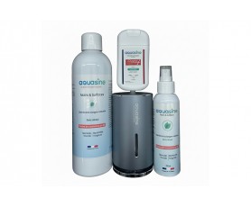 Pack complet AquaHome XXS incluant le brumisateur automatique, une recharge d'Aquasine 500ml et un Aquaspray 100ml