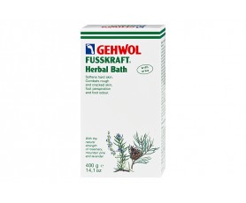 Bain de pieds Gehwol Fusskraft aux herbes et huiles essentielles pour ramollir les callosités et rafraîchir les pieds
