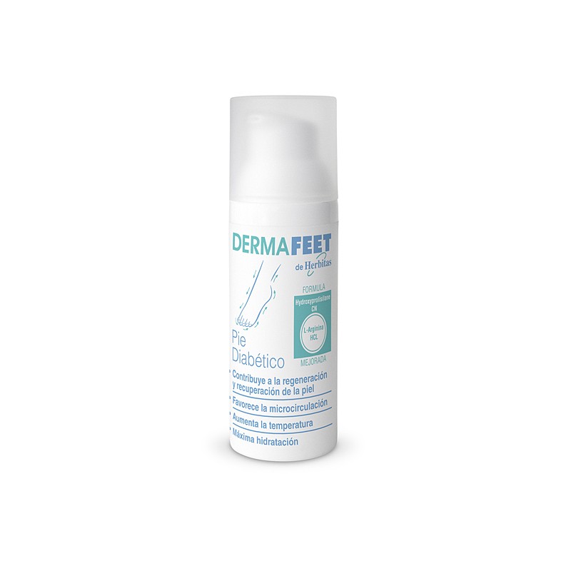 Tube de crème Dermafeet 60ml pour pieds diabétiques, soin hydratant et protecteur contre les fissures et callosités