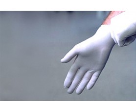 Boîte de 100 gants d'examen en latex blanc poudrés pour usage médical, disponibles en plusieurs tailles