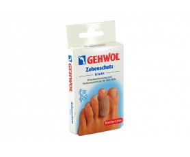Tubes protecteurs d'orteils en silicone souple recouverts de tissu élastique, disponibles en tailles Petit, Moyen et Grand